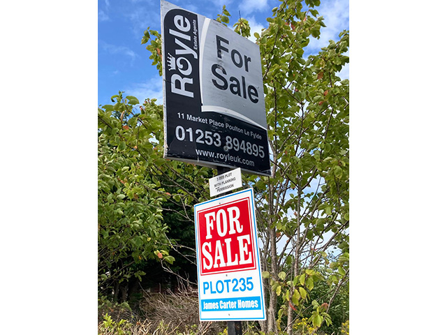 Land for sale, staining